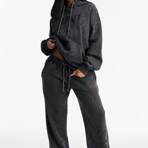 SAINT Black Washed Hoodie and Sweatpants Set